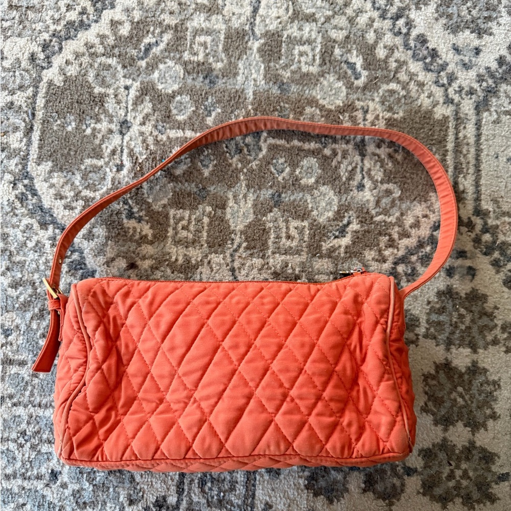 Quilted Orange Shoulder Bag